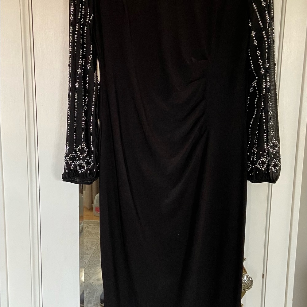 Beautiful Black Dress, Mid-calf length, Marina size 14.